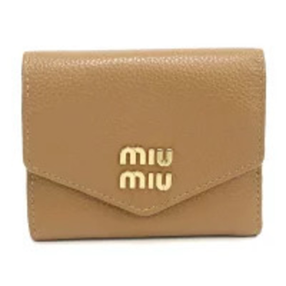 Miu Miu Vitello Daino Leather Flap Brown